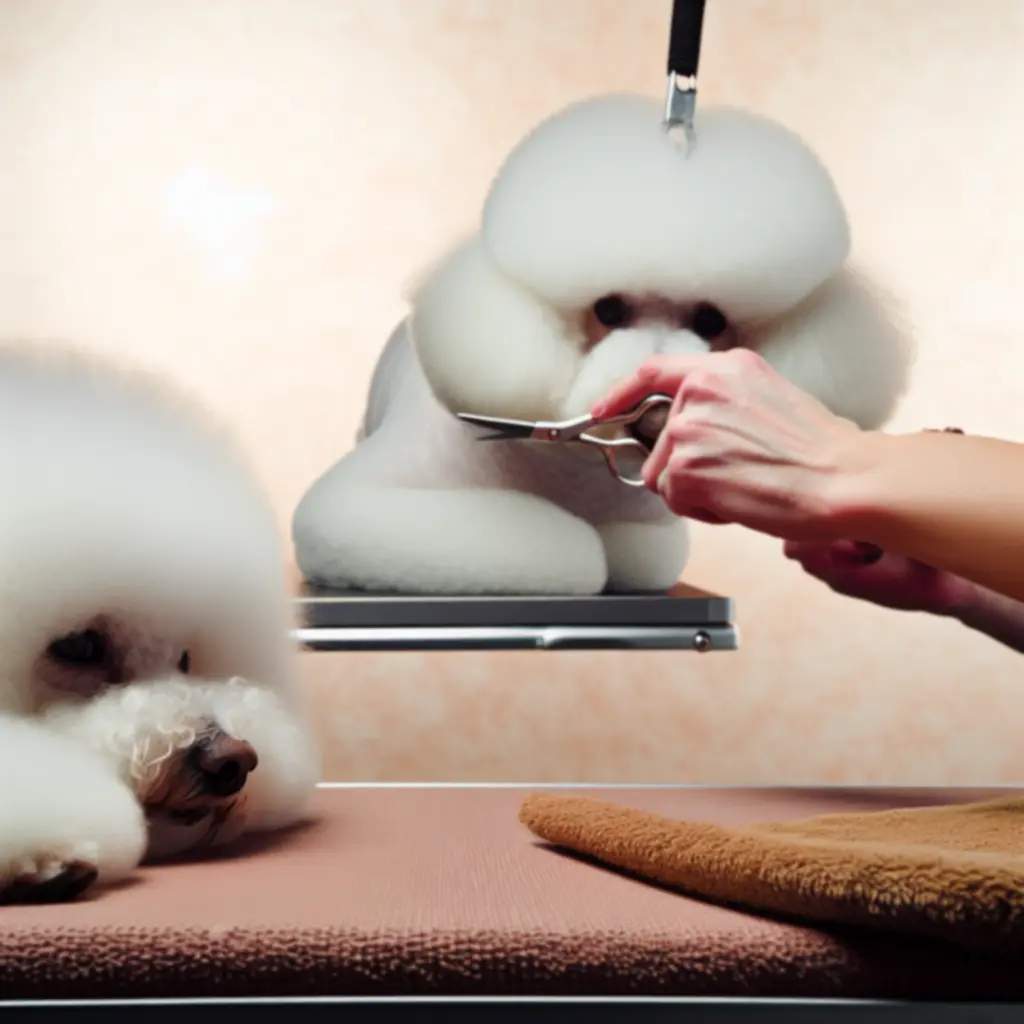 Pies relaksujący się podczas zabiegu pielęgnacyjnego w spa w ciepłym, oliwkowym wnętrzu