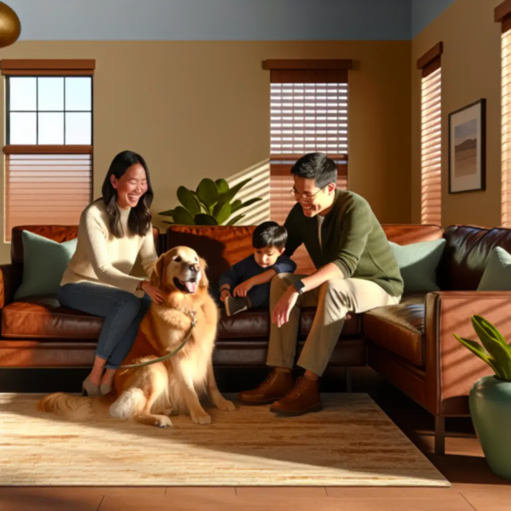 Szczęśliwa rodzina ze swoim psem
