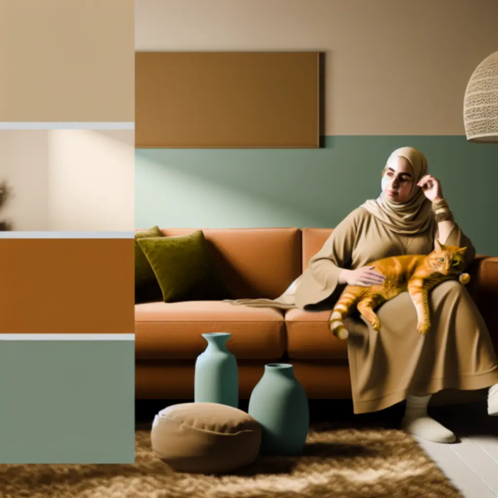 Opiekun w przytulnym wnętrzu domu z pupilem